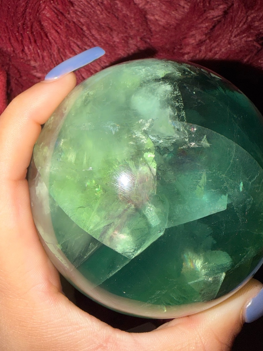 Polished Green Fluorite Display Sphere - Natural Home Accent